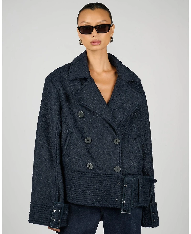 WeWoreWhat Women's Moto Wool Jacket