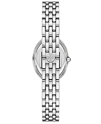 Tory Burch Women's The Oval Quartz Two-Hand Silver Stainless Steel, 28mm