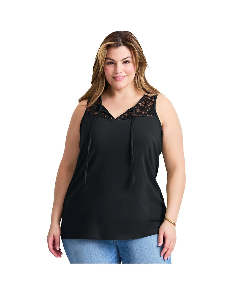 Avenue Women's Lace Yoke Detail Tank
