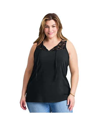 Avenue Women's Lace Yoke Detail Tank