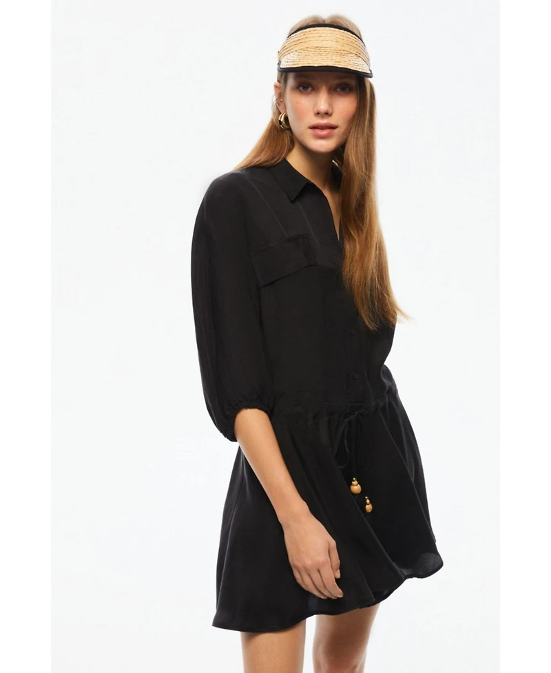 Nocturne Women's Tasseled Shirt Dress