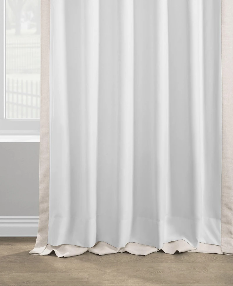 Half Price Drapes Parchment Cream Italian Faux Linen Room Darkening Curtain