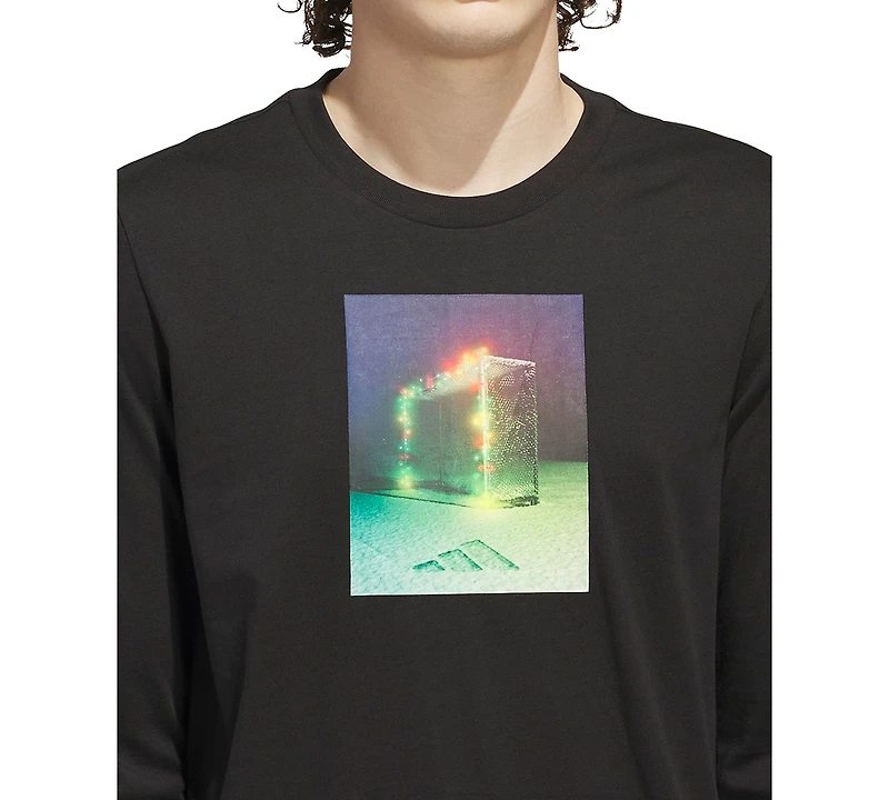 adidas Men's 3-Stripes Lights Graphic Long-Sleeve T-Shirt