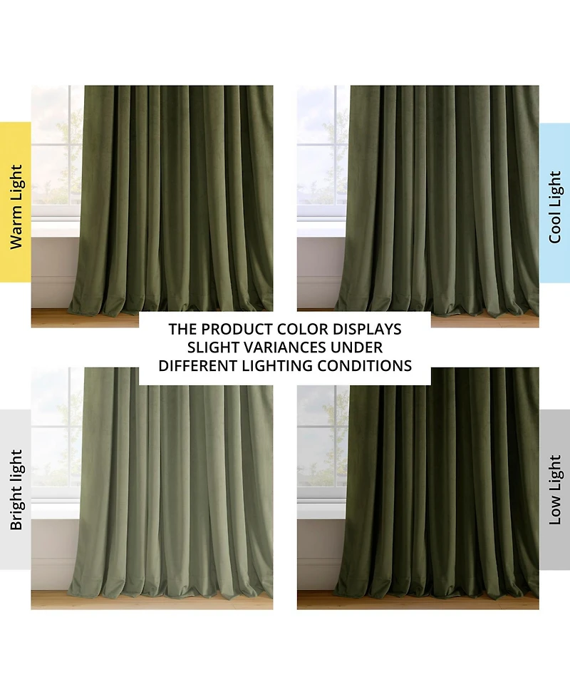 Half Price Drapes Hunter Green Signature Extra Wide Velvet Blackout Curtain