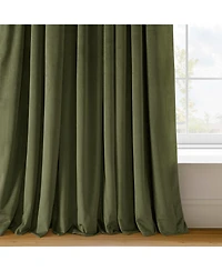 Half Price Drapes Hunter Green Signature Extra Wide Velvet Blackout Curtain