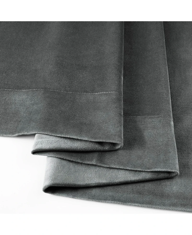 Half Price Drapes Natural Grey Signature Velvet Blackout Curtain