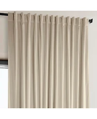 Half Price Drapes Angora Beige Extra Wide Signature Plush Velvet Hotel Blackout Curtain
