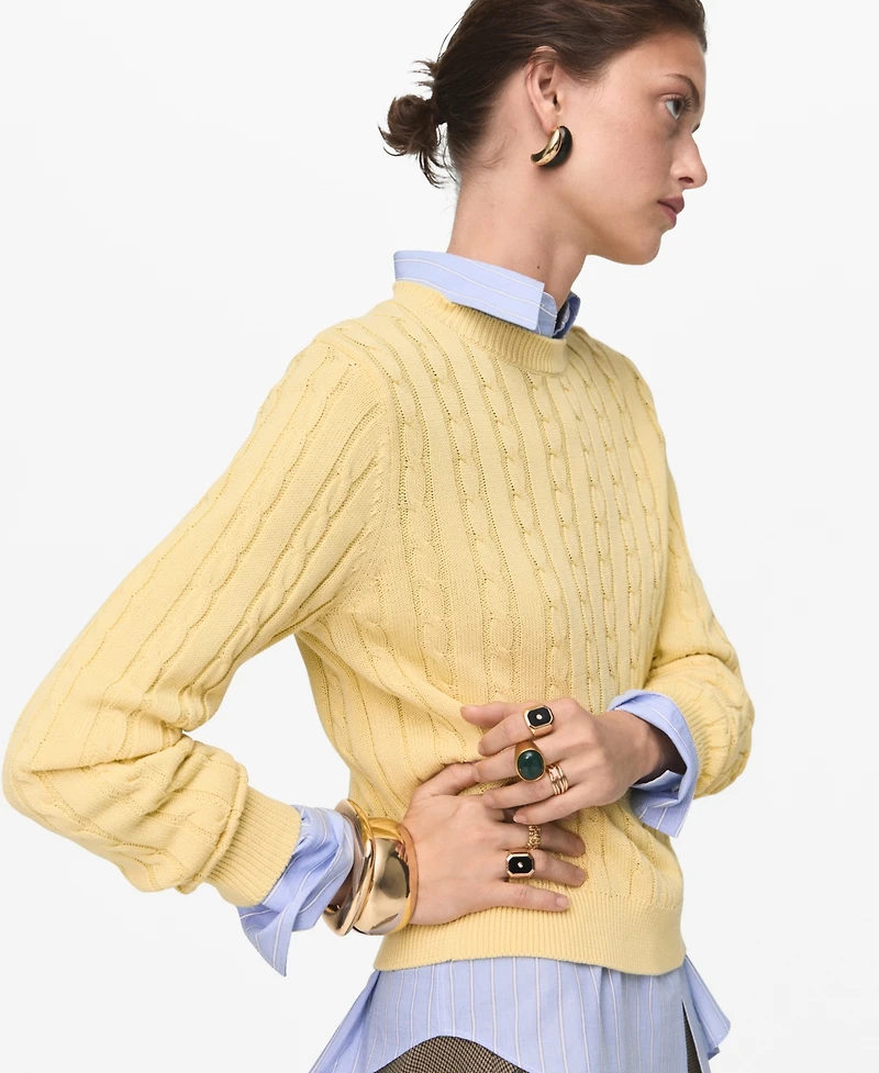 Mango Women's Braided Knitted Sweater