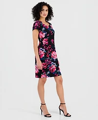 Connected Women's Split-Neck Sheath Dress