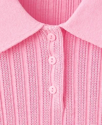 Mango Women's Polo-Neck Ribbed Sweater