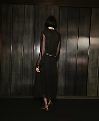 Mango Women's Puff-Sleeved Chiffon Dress