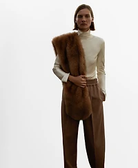 Mango Women's Wool Elastic Waist Pants