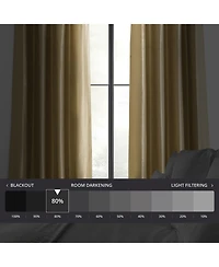 Half Price Drapes Flax Gold Ruched Vintage Textured Faux Dupioni Silk Curtain