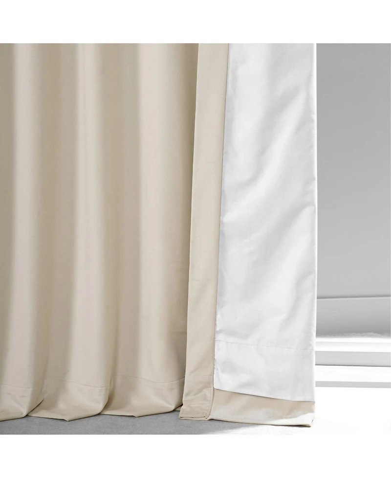 Half Price Drapes Diva Cream Signature Plush Velvet Hotel Blackout Curtain