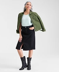 Style & Co Women's Denim Slit Midi Skirt, Macy's Exclusive