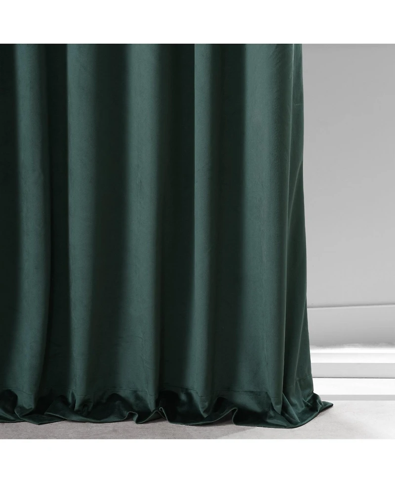 Half Price Drapes Spirit Green Signature Plush Velvet Hotel Blackout Curtain