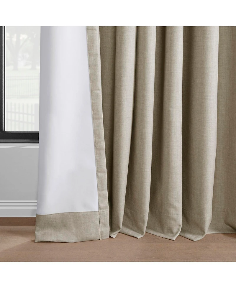 Half Price Drapes Light Beige Grommet Performance Linen Hotel Blackout Curtain