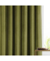 Half Price Drapes Jalapeno Green Signature Plush Velvet Hotel Blackout Curtain