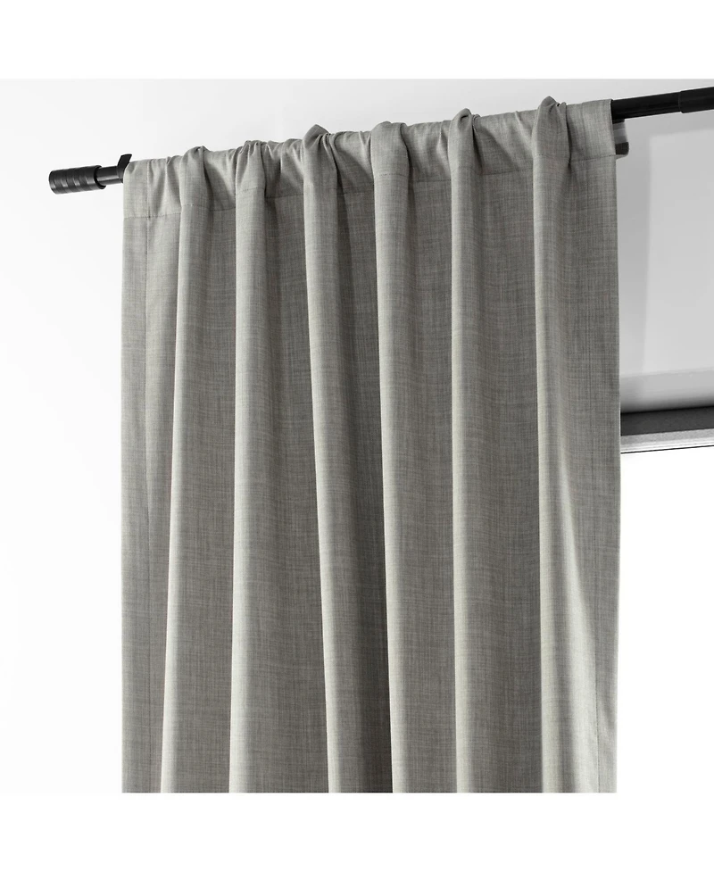 Half Price Drapes Dark Greige Performance Linen Hotel Blackout Curtain