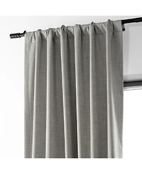 Half Price Drapes Dark Greige Performance Linen Hotel Blackout Curtain