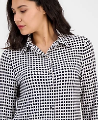 Anne Klein Women's Printed Button-Front Shirt
