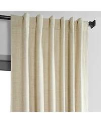 Half Price Drapes Natural Light Beige Thermal Cross Linen Weave Blackout Curtain