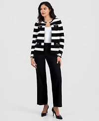 Anne Klein Women's Stripe Kissing-Front Cardigan