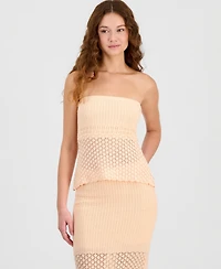 Hooked Up by Iot Juniors' Strapless Crochet Tube Top