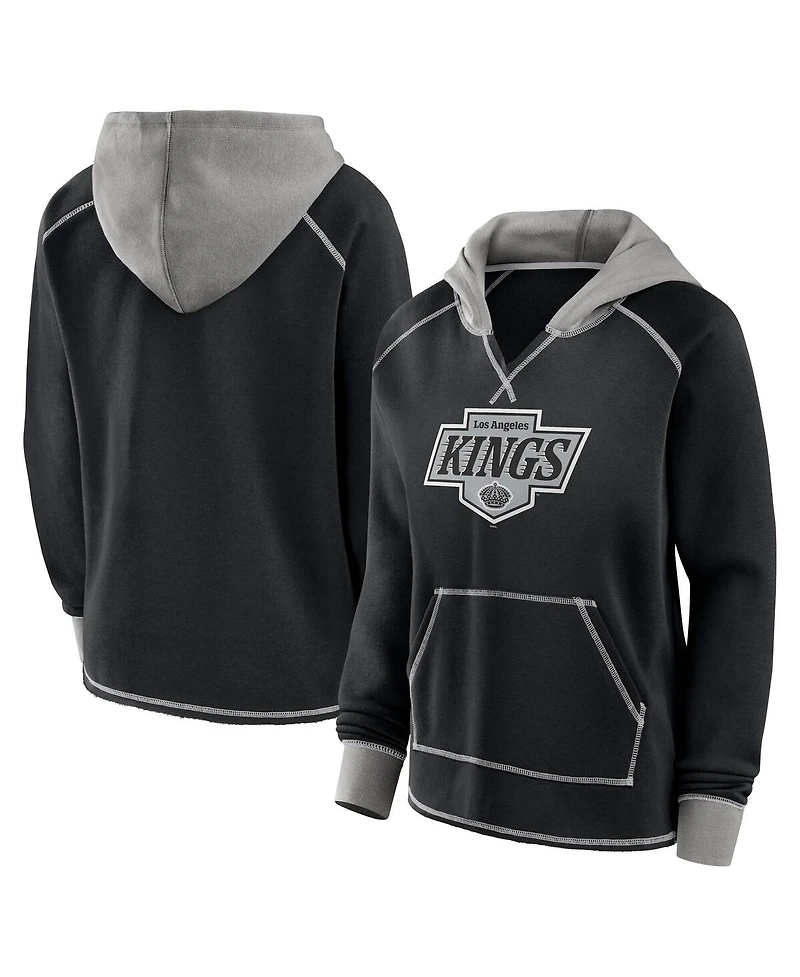 Logo Athletic Women's Black Los Angeles Kings Hit It French Terry Full-Zip Hoodie