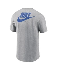 Nike Men's Heather Gray Seattle Mariners Cooperstown Collection Large Logo 2-Hit T-Shirt