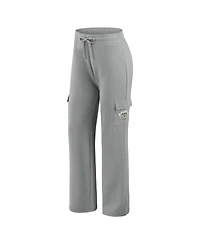 Wear by Erin Andrews Women's 2-Piece Gray Green Bay Packers Waffle-Knit Long-Sleeve Hoodie and Lounge Pant Set