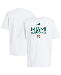 Adidas Men's White Miami Hurricanes Locker Wordmark T-Shirt