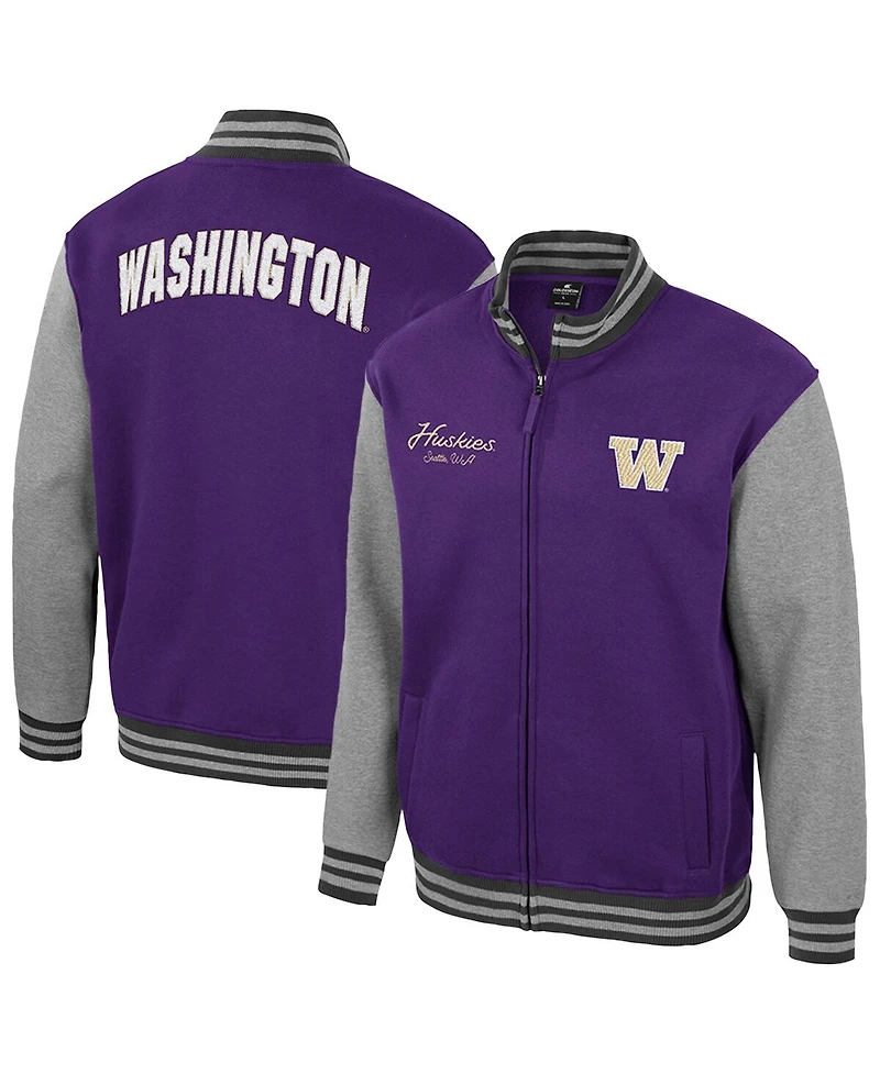 Colosseum Men's Purple Washington Huskies Ambi-Turner Full-Zip Varsity Jacket