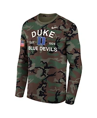 Nike Men's Camo Duke Blue Devils 2025 Military Appreciation Legend Dri-fit Long Sleeve T-Shirt