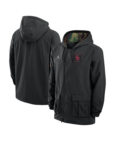 Jordan Men's Black Oklahoma Sooners 2025 Ncaa Military Appreciation Full-Snap Jacket
