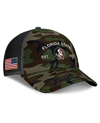 Nike Men's Camo Florida State Seminoles 2025 Military Appreciation Rise Adjustable Trucker Hat