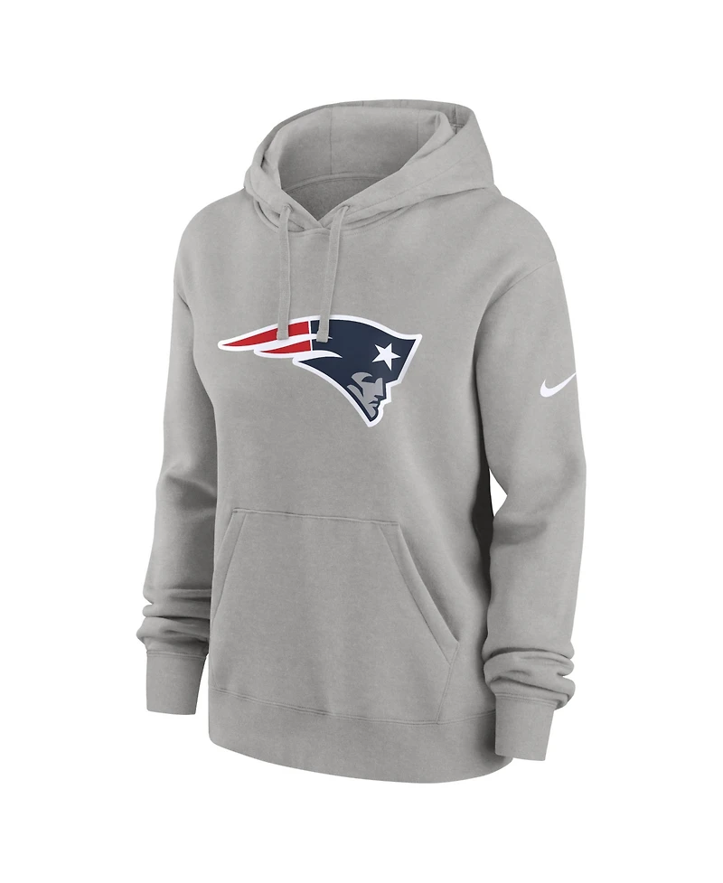 Nike Women's Heather Gray New England Patriots Club Fleece Pullover Hoodie