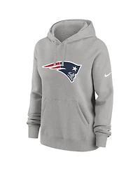 Nike Women's Heather Gray New England Patriots Club Fleece Pullover Hoodie