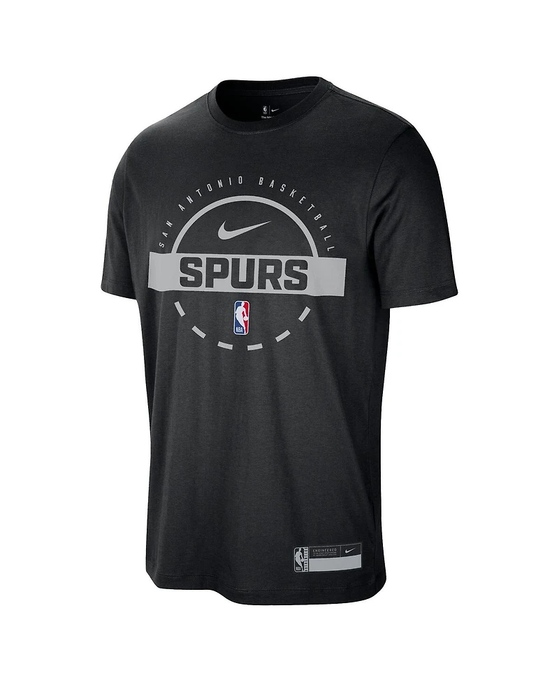 Nike Men's Black San Antonio Spurs 2025/26 On-Court Flare Performance Practice T-Shirt