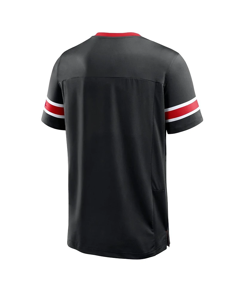 Fanatics Men's Black Atlanta Falcons Hometown Premium Hashmark V-Neck T-Shirt