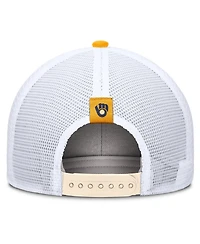 Nike Men's Natural Milwaukee Brewers Cooperstown Collection Dri-fit Rise Trucker Adjustable Hat