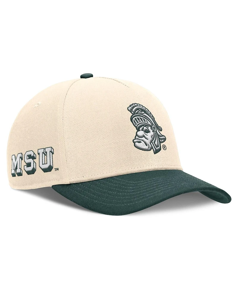 Nike Men's Natural/Green Michigan State Spartans Academic Rise Dri-fit Adjustable Hat