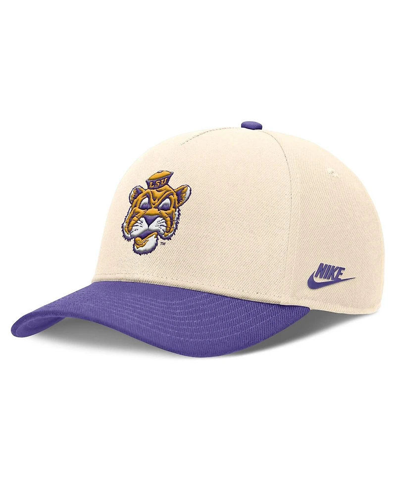 Nike Men's Natural/Purple Lsu Tigers Academic Rise Dri-fit Adjustable Hat
