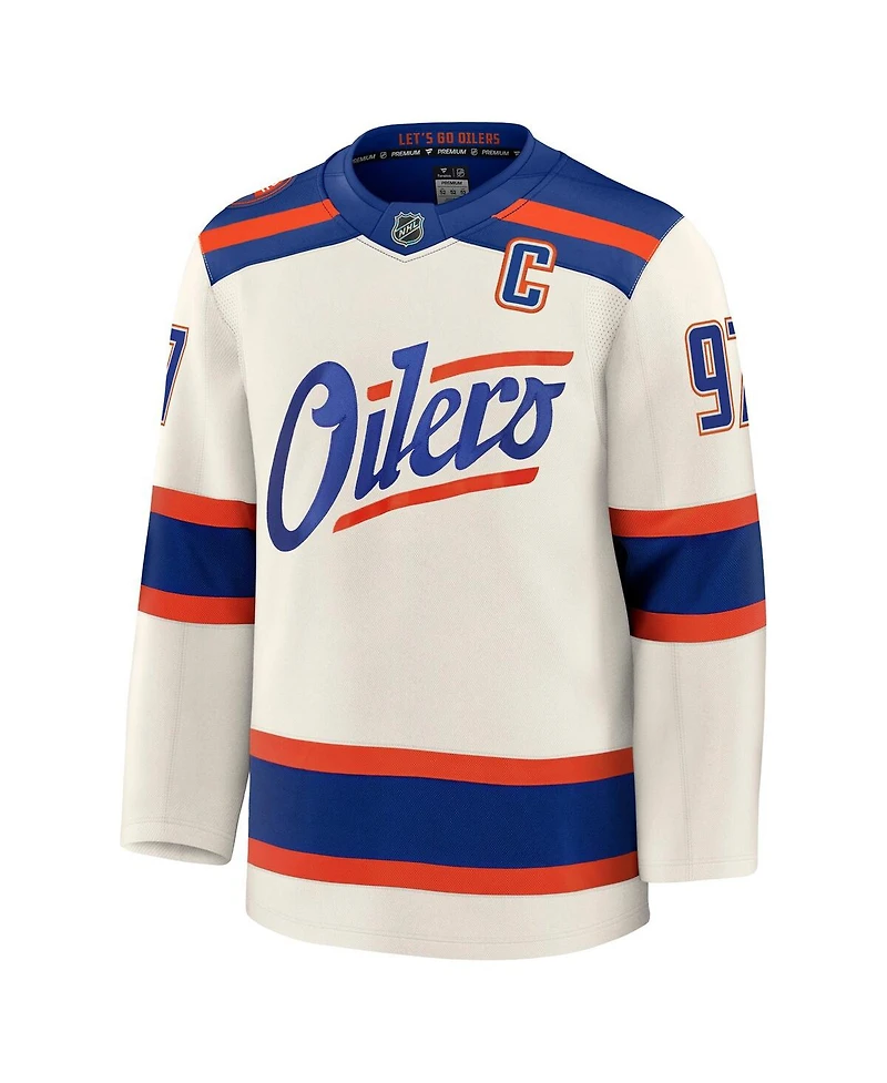 Fanatics Men's Connor McDavid Light Beige Edmonton Oilers Alternate Premium Jersey