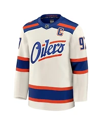 Fanatics Men's Connor McDavid Light Beige Edmonton Oilers Alternate Premium Jersey
