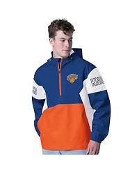 G-iii Sports by Carl Banks Men's Blue/Orange New York Knicks Tailgate Half-Zip Hoodie