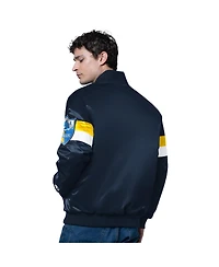 Starter Men's Navy Los Angeles Chargers Triple Option Full-Snap Varsity Jacket