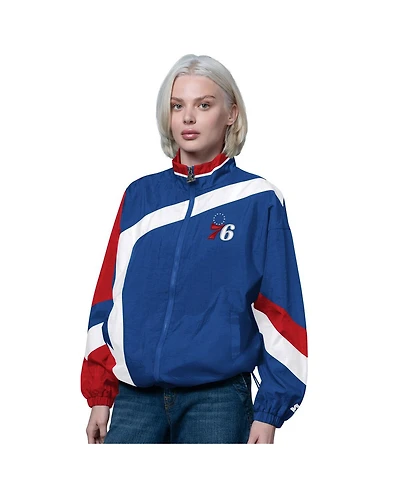 Starter Women's Blue/Red Philadelphia 76ers 1st Quarter Full-Zip Jacket