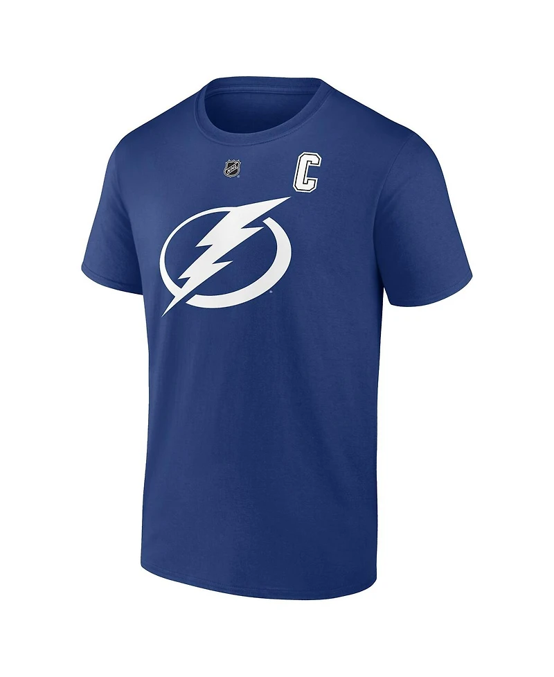 Fanatics Men's Victor Hedman Blue Tampa Bay Lightning Authentic Stack Name Number T-Shirt