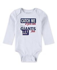 Wear by Erin Andrews Baby Boys and Girls Newborn 3-Piece New York Giants Turn Me Around Bodysuits Pant Set